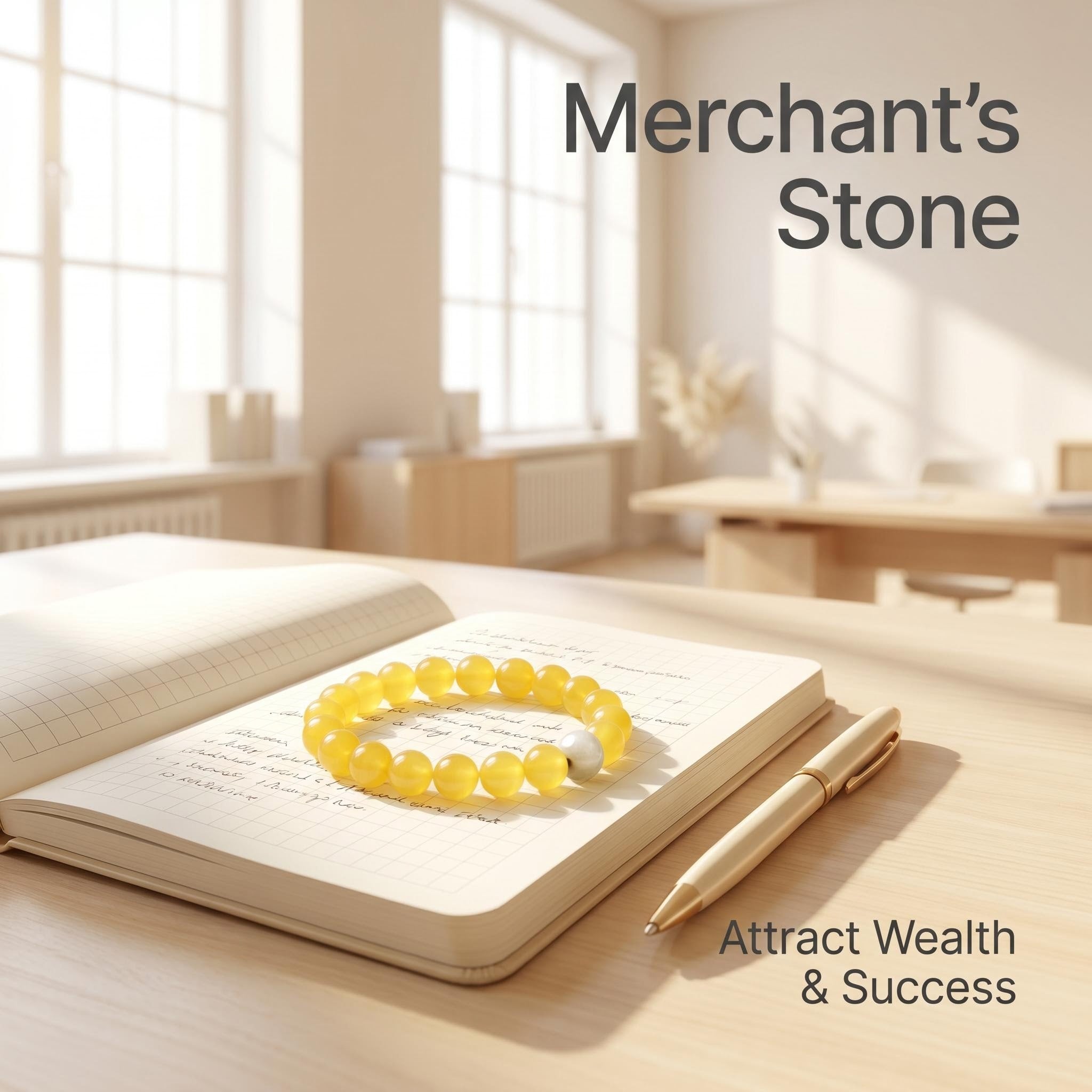 Citrine Wealth Bracelet, Yellow Chalcedony Energy Beads with NFC