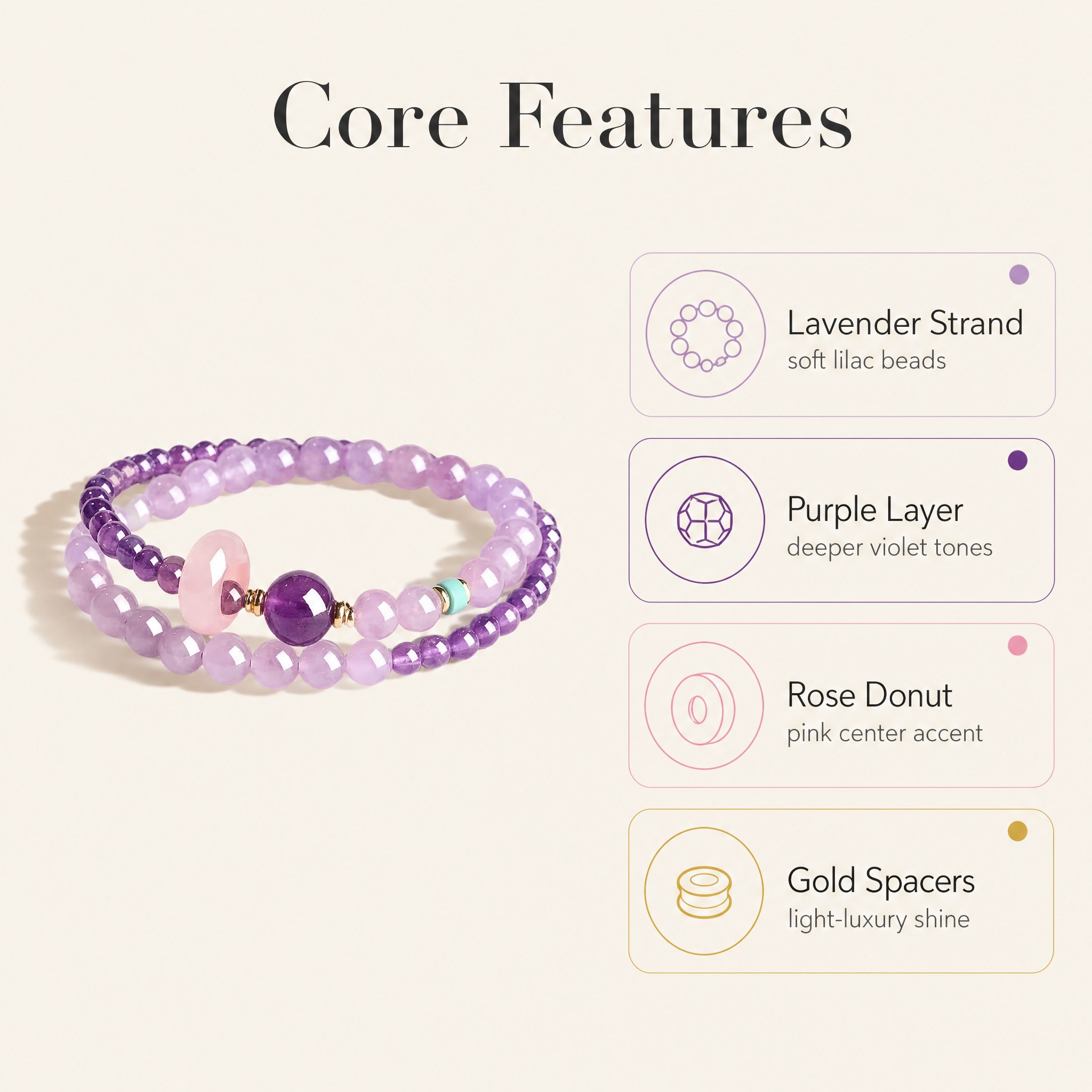 Lavender Double-Wrap Bracelet — image 6