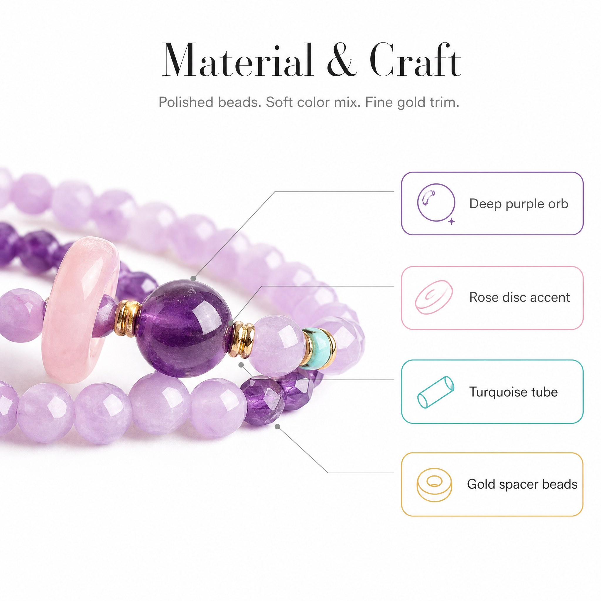 Lavender Double-Wrap Bracelet — image 7