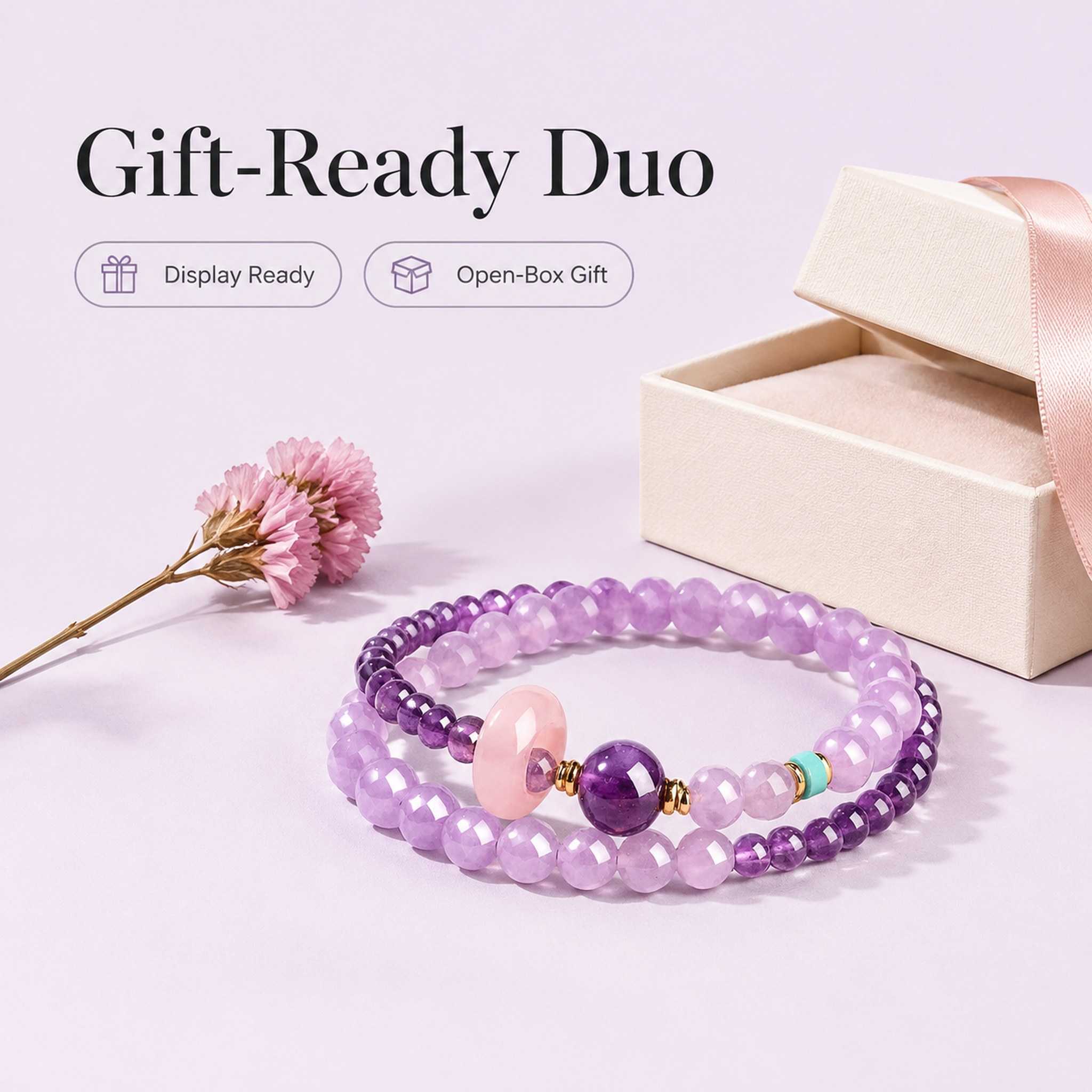 Lavender Double-Wrap Bracelet — image 5