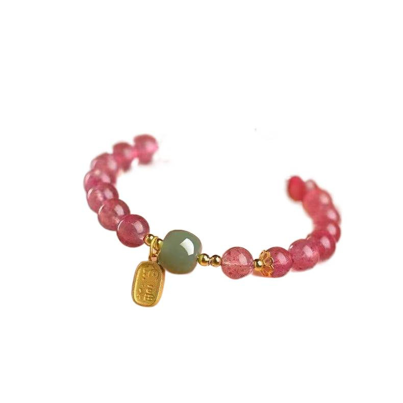 Strawberry Quartz Peach-Blossom Bracelet — image 3